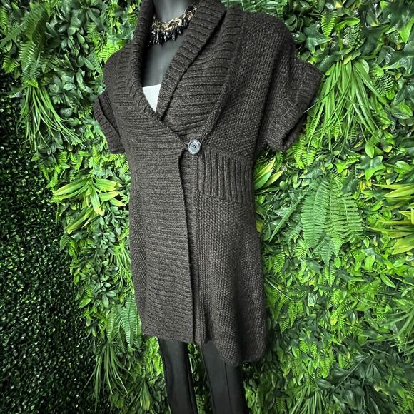 Kenneth Cole Women Cardigan Large Brown Knit Sweater Top Wool Blend 1379 - Picture 6 of 10